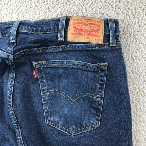 LEVIS 559 Mens Size 38x29 (tag 38x30) Relaxed Fit Straight Leg Blue Denim Jeans - Picture 3 of 16